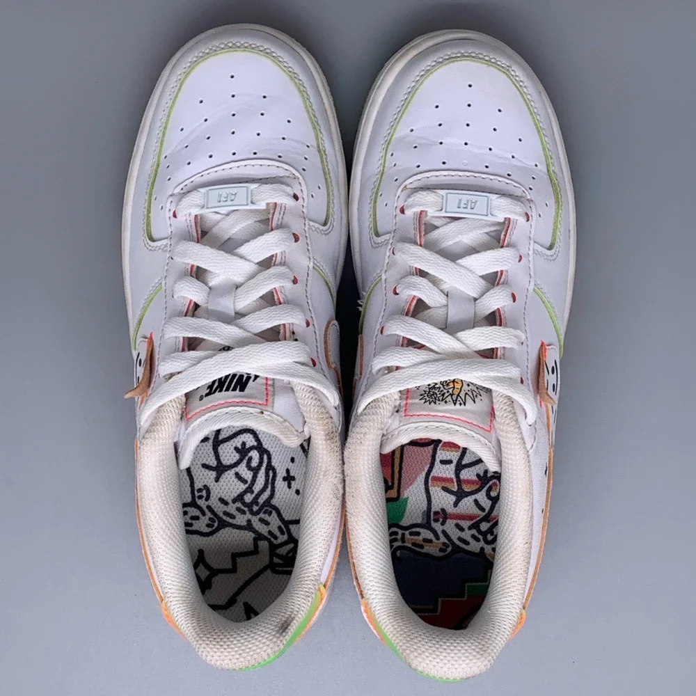 Nike Air Force 1 Low‎ LV8 GS Doodle White Multi Color Shoes  DV1366-111 Mens 5Y
